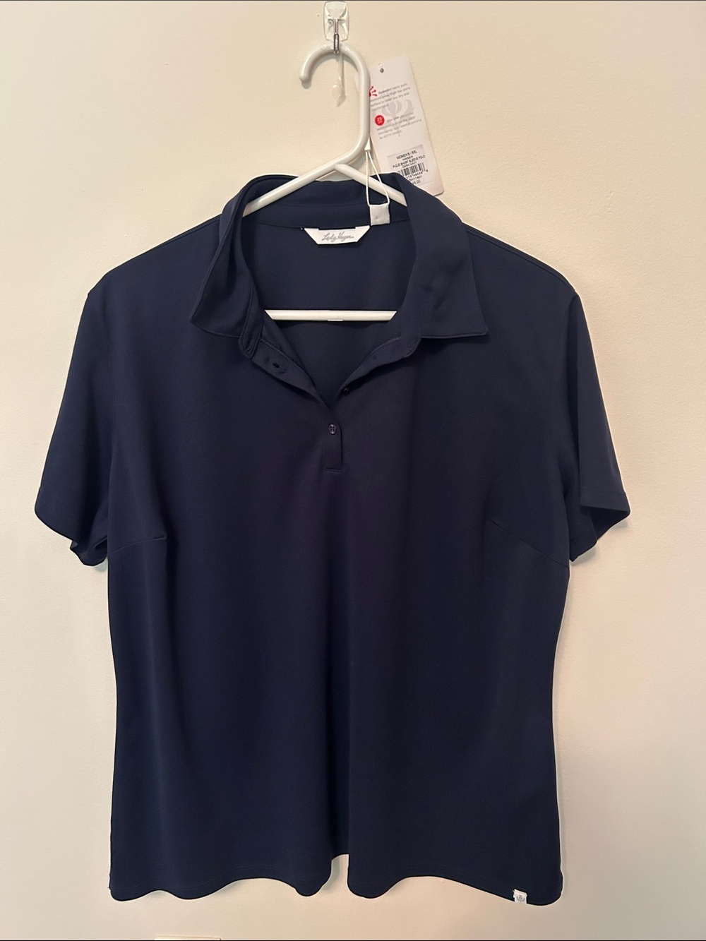 Lady Hagen Women's Navy Short-Sleeve Pique Polo Top xxl. NWT